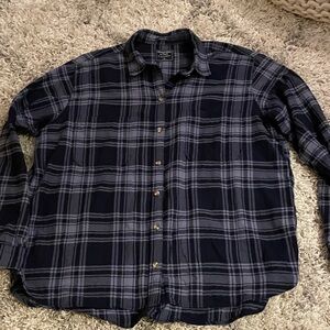 Abercrombie & Fitch Dark Blue Plaid Shirt